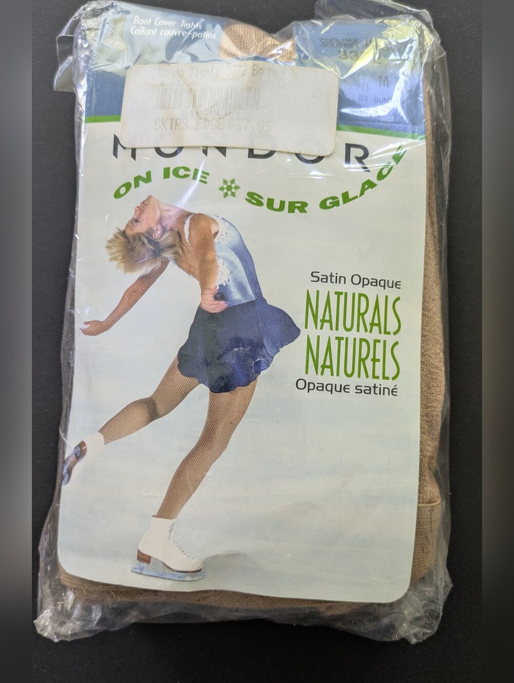 Mondor 3372 Boot Cover Figure Skating  Tights - Suntan Size M Women NWT